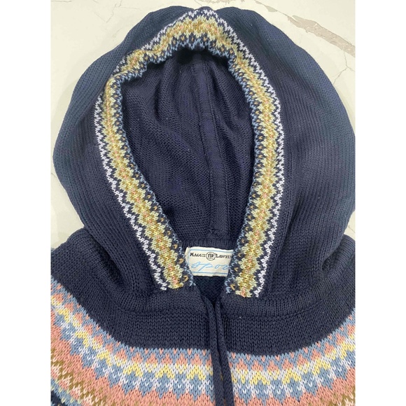 Maggie Lawrence Women's Blue Pastels Embroidered Long Sleeve Hooded Hoodie Large - Picture 7 of 13